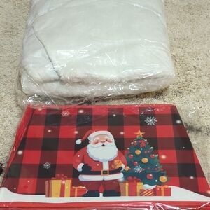 Festive Santa and Christmas Tree Blanket